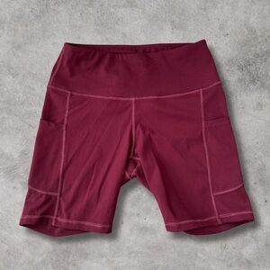 Red athletic legging biking shorts size medium